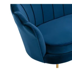 Canapé 2 Places Coquillage En Velours Bleu Nuit DANDELION De Pascal Morabito -Promos Chesteris Boutique canape 1176831