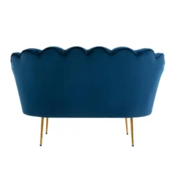 Canapé 2 Places Coquillage En Velours Bleu Nuit DANDELION De Pascal Morabito -Promos Chesteris Boutique canape 1176833
