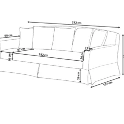 Canapé 3 Places En Tissu Noir Housse Amovible GILJA -Promos Chesteris Boutique canape 11772919