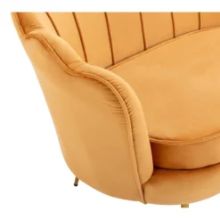 Canapé 2 Places Coquillage En Velours Jaune Moutarde DANDELION De Pascal Morabito -Promos Chesteris Boutique canape 1177621