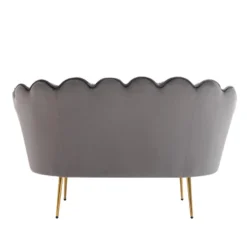 Canapé 2 Places Coquillage En Velours Anthracite DANDELION De Pascal Morabito -Promos Chesteris Boutique canape 1177627