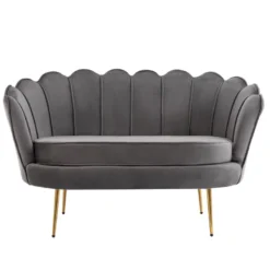 Canapé 2 Places Coquillage En Velours Anthracite DANDELION De Pascal Morabito -Promos Chesteris Boutique canape 1177631