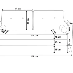 Canapé 2 Places En Tissu Noir KALMAR -Promos Chesteris Boutique canape 11781583