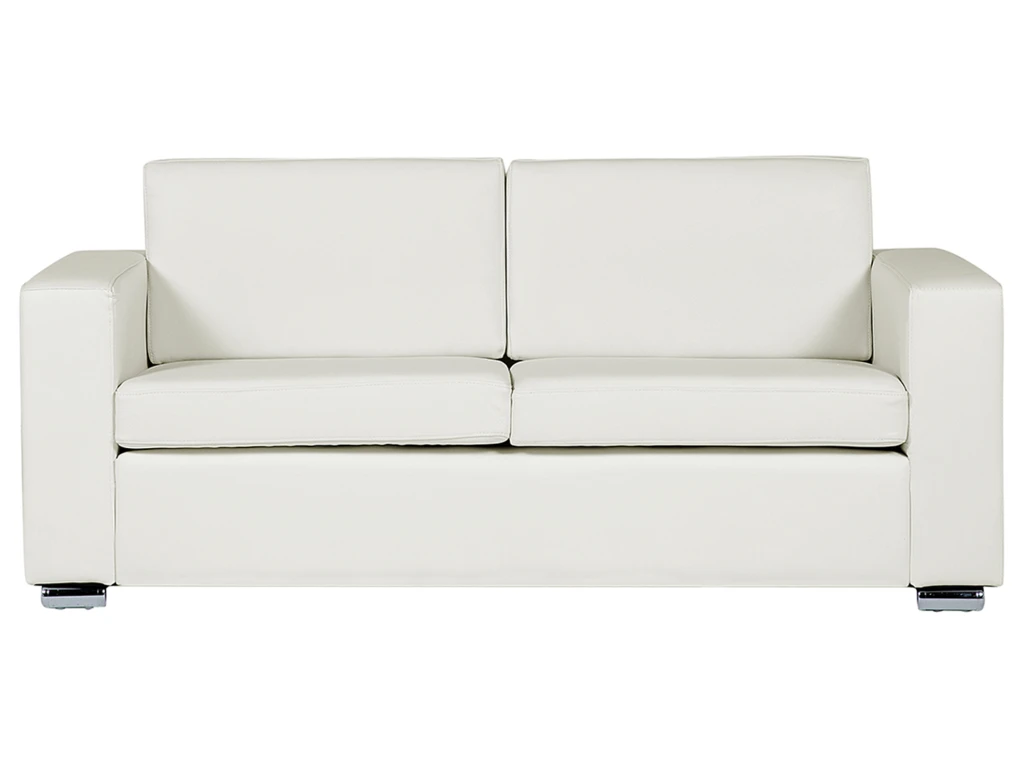 Canapé 3 Places En Cuir Blanc HELSINKI 2 Canapé 3 Places En Cuir Blanc HELSINKI – Image 2
