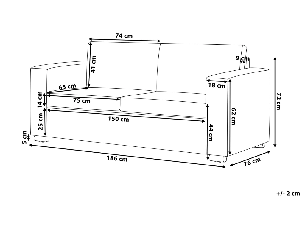Canapé 3 Places En Cuir Blanc HELSINKI 3 Canapé 3 Places En Cuir Blanc HELSINKI – Image 3