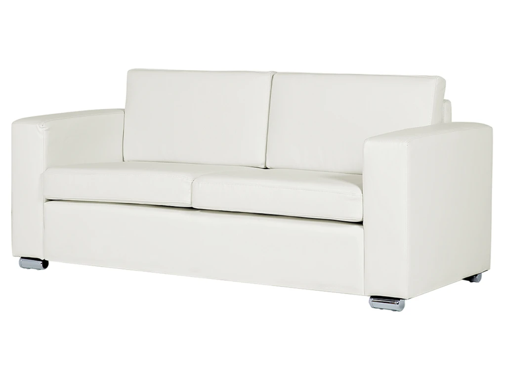 Canapé 3 Places En Cuir Blanc HELSINKI 4 Canapé 3 Places En Cuir Blanc HELSINKI – Image 4