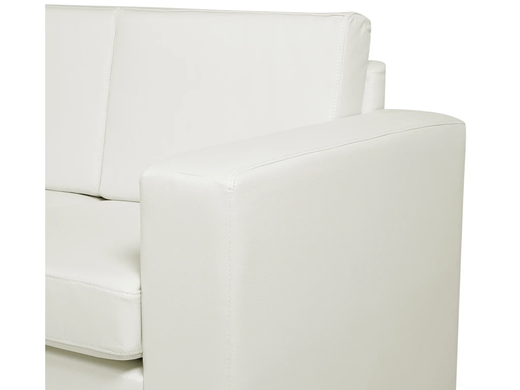 Canapé 3 Places En Cuir Blanc HELSINKI 7 Canapé 3 Places En Cuir Blanc HELSINKI – Image 7