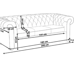 Canapé 3 Places Patchwork Bordeaux Violet CHESTERFIELD -Promos Chesteris Boutique canape 11782111