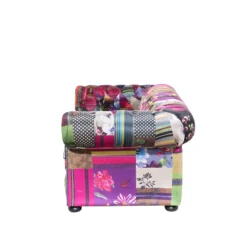 Canapé 3 Places Patchwork Bordeaux Violet CHESTERFIELD -Promos Chesteris Boutique canape 11782113