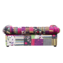 Canapé 3 Places Patchwork Bordeaux Violet CHESTERFIELD -Promos Chesteris Boutique canape 11782115