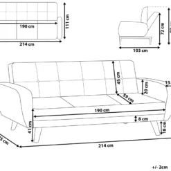 Canapé Convertible 3 Places En Tissu Noir FLORLI 11 Canapé Convertible 3 Places En Tissu Noir FLORLI -Promos Chesteris Boutique canape 11941353