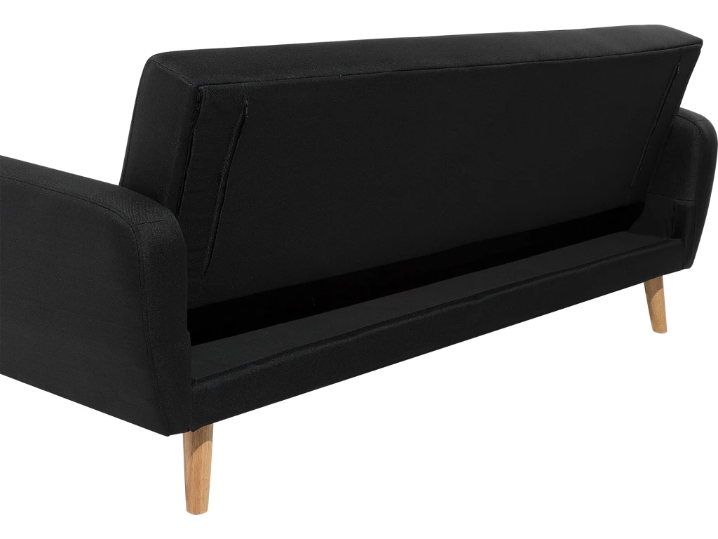 Canapé Convertible 3 Places En Tissu Noir FLORLI 8 Canapé Convertible 3 Places En Tissu Noir FLORLI – Image 8