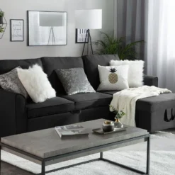 Canapé Angle Côté Gauche Convertible En Tissu Noir 3 Places NESNA 13 Canapé Angle Côté Gauche Convertible En Tissu Noir 3 Places NESNA -Promos Chesteris Boutique canape 11942641