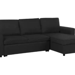 Canapé Angle Côté Gauche Convertible En Tissu Noir 3 Places NESNA 15 Canapé Angle Côté Gauche Convertible En Tissu Noir 3 Places NESNA -Promos Chesteris Boutique canape 11942645