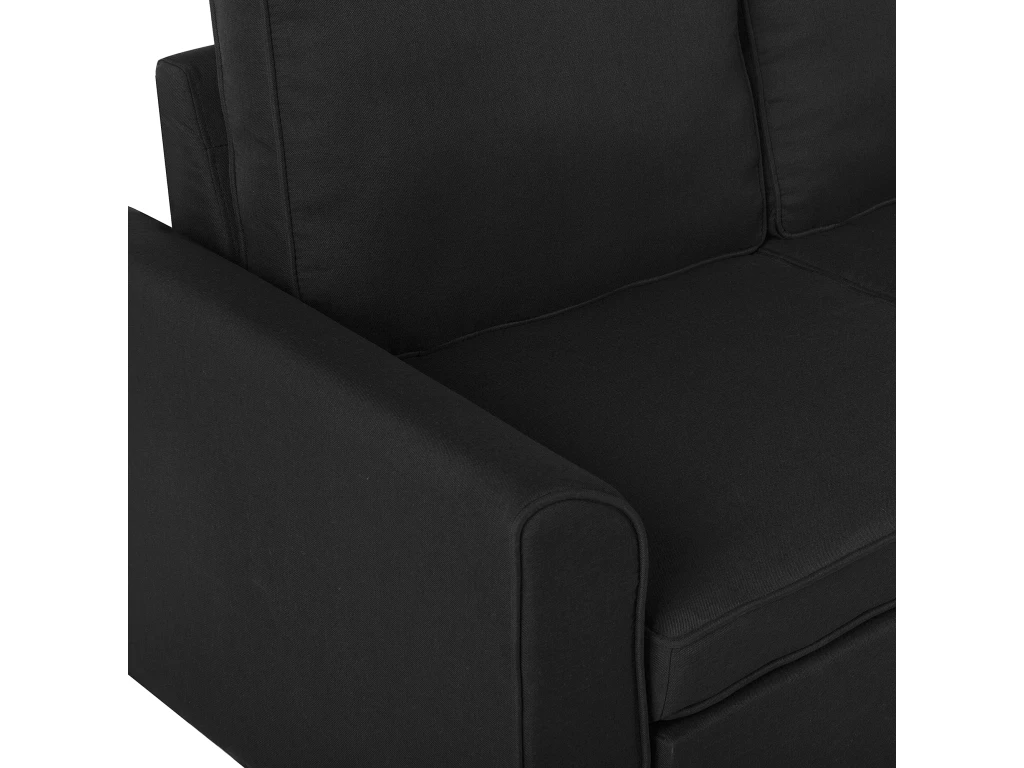 Canapé Angle Côté Gauche Convertible En Tissu Noir 3 Places NESNA 10 Canapé Angle Côté Gauche Convertible En Tissu Noir 3 Places NESNA – Image 10