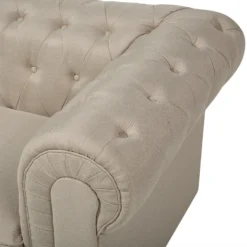 Canapé 3 Places En Tissu Beige CHESTERFIELD BIG -Promos Chesteris Boutique canape 12012185