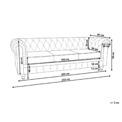 Canapé 3 Places En Tissu Gris Clair CHESTERFIELD BIG 12 Canapé 3 Places En Tissu Gris Clair CHESTERFIELD BIG -Promos Chesteris Boutique canape 12012487