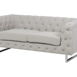 Canapé Chesterfield 2 Places En Tissu Beige VISSLAND -Promos Chesteris Boutique canape 12012683