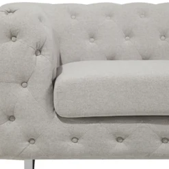 Canapé Chesterfield 2 Places En Tissu Beige VISSLAND -Promos Chesteris Boutique canape 12012687