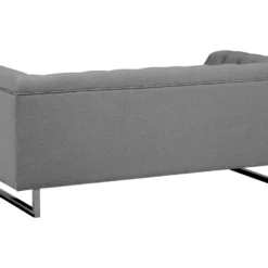 Canapé Chesterfield 2 Places En Tissu Gris Clair VISSLAND -Promos Chesteris Boutique canape 12012725