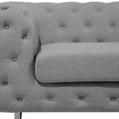 Canapé Chesterfield 2 Places En Tissu Gris Clair VISSLAND -Promos Chesteris Boutique canape 12012727