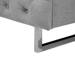 Canapé Chesterfield 2 Places En Tissu Gris Clair VISSLAND -Promos Chesteris Boutique canape 12012731