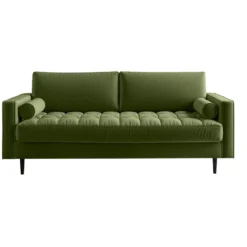 Canapé Droit MAEL Cacharel En Velours Kaki Fixe