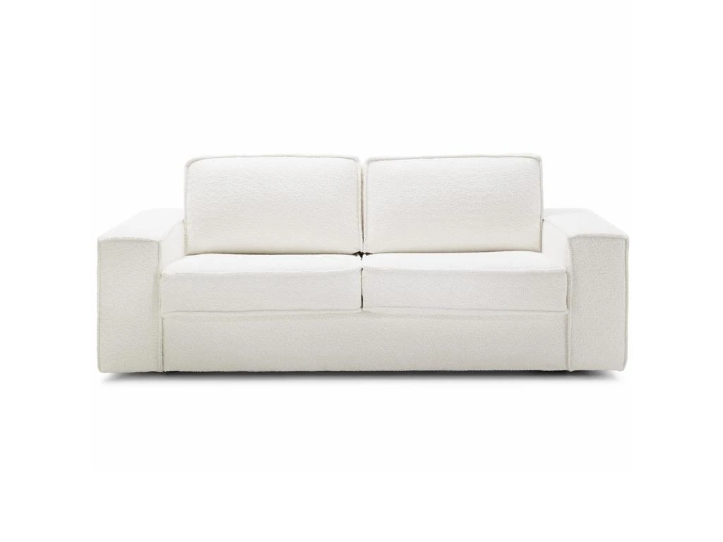 Canapé Convertible 3 Places En Tissu Bouclé écru - Ouverture Express - Couchage Quotidien - Matelas HD 140 X 190 - Dario 1 Canapé Convertible 3 Places En Tissu Bouclé écru - Ouverture Express - Couchage Quotidien - Matelas HD 140 X 190 - Dario