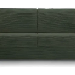 Canapé Convertible 3 Places En Velours Côtelé Vert - Ouverture Express - Couchage Quotidien - Matelas HD 140 X 190 - Sienne