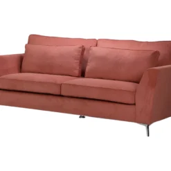 Canapé 3 Places Isla Velours Côtelé Fjord Terracotta - Terracotta