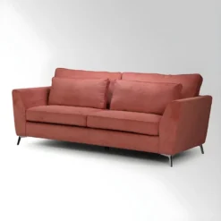 Canapé 3 Places Isla Velours Côtelé Fjord Terracotta - Terracotta -Promos Chesteris Boutique canape 12300469