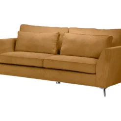 Canapé 3 Places Isla Velours Côtelé Fjord Ocre - Ocre