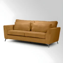 Canapé 3 Places Isla Velours Côtelé Fjord Ocre - Ocre -Promos Chesteris Boutique canape 12300475