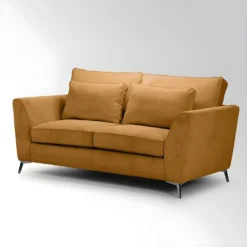 Canapé 2 Places Isla Velours Côtelé Fjord Ocre - Ocre -Promos Chesteris Boutique canape 12300489