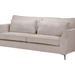 Canapé 3 Places Isla Velours Côtelé Fjord Beige - Beige