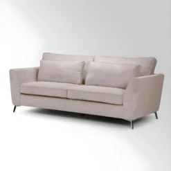 Canapé 3 Places Isla Velours Côtelé Fjord Beige - Beige -Promos Chesteris Boutique canape 12300495