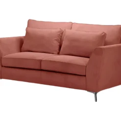 Canapé 2 Places Isla Velours Côtelé Fjord Terracotta - Terracotta