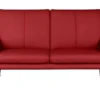 Canapé 2 Places En 100% Tout Cuir Italien Vachette COMO, Rouge Foncé