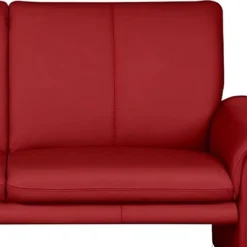 Canapé 2 Places En 100% Tout Cuir Italien Vachette COMO, Rouge Foncé -Promos Chesteris Boutique canape 12304835
