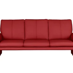 Canapé 3 Places En 100% Tout Cuir Italien Vachette COMO, Rouge Foncé