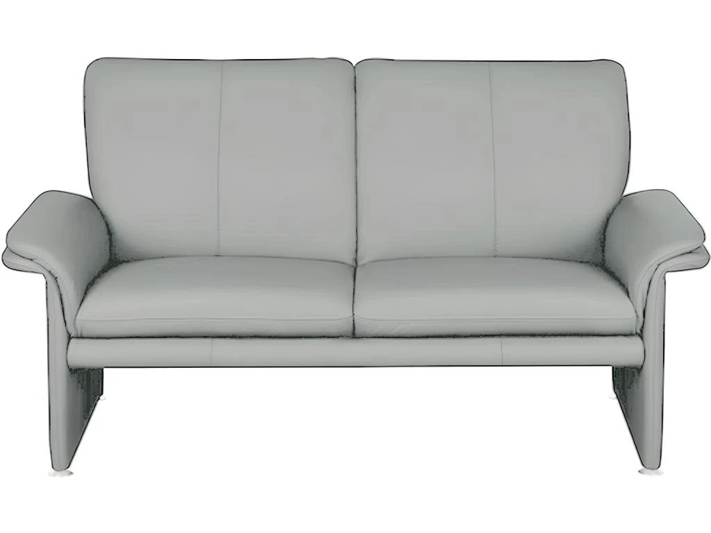 Canapé 2 Places En 100% Tout Cuir Italien Vachette COMO, Gris Clair 1 Canapé 2 Places En 100% Tout Cuir Italien Vachette COMO, Gris Clair