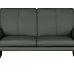Canapé 2 Places En 100% Tout Cuir Italien Vachette COMO, Gris Foncé