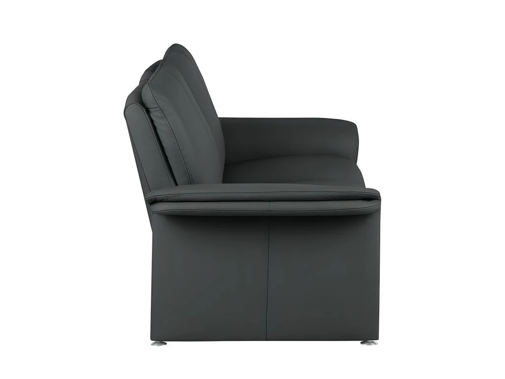 Canapé 2 Places En 100% Tout Cuir Italien Vachette COMO, Gris Foncé 2 Canapé 2 Places En 100% Tout Cuir Italien Vachette COMO, Gris Foncé – Image 2