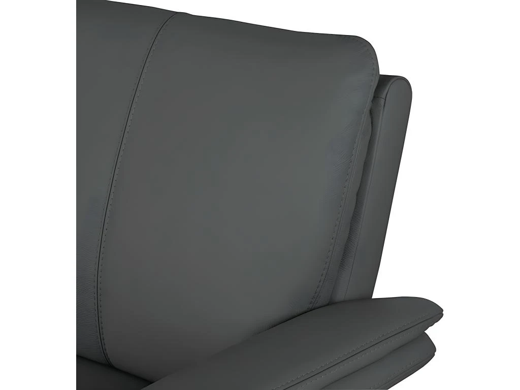 Canapé 2 Places En 100% Tout Cuir Italien Vachette COMO, Gris Foncé 4 Canapé 2 Places En 100% Tout Cuir Italien Vachette COMO, Gris Foncé – Image 4