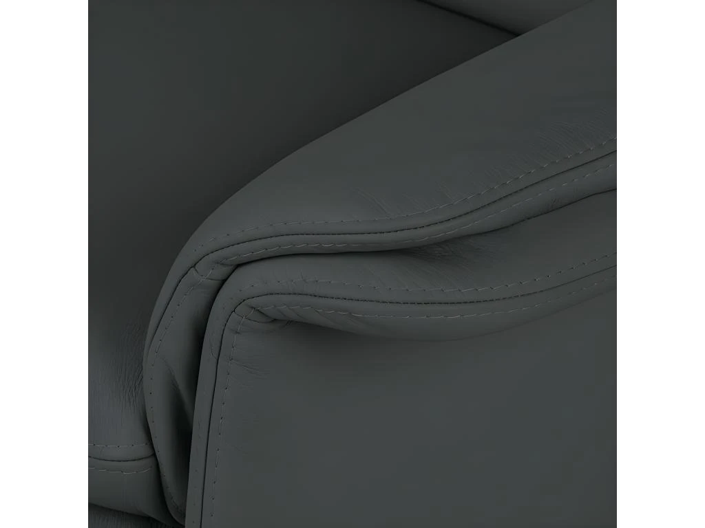 Canapé 2 Places En 100% Tout Cuir Italien Vachette COMO, Gris Foncé 5 Canapé 2 Places En 100% Tout Cuir Italien Vachette COMO, Gris Foncé – Image 5