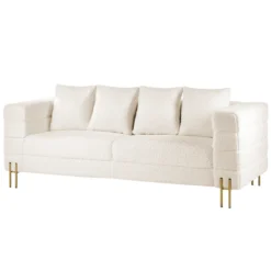 Canapé 3 Places Bouclé Blanc GRANNA 13 Canapé 3 Places Bouclé Blanc GRANNA -Promos Chesteris Boutique canape 12309459