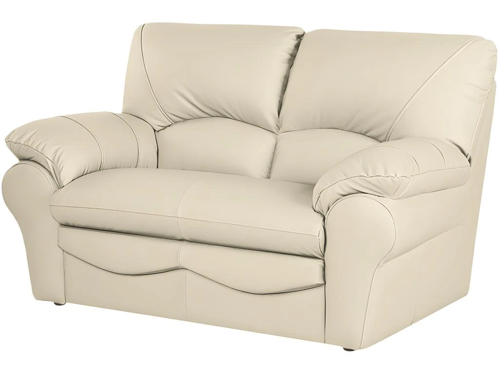 Canapé 2 Places En 100% Tout Cuir Italien Vachette OSATIS, Couleur Beige 2 Canapé 2 Places En 100% Tout Cuir Italien Vachette OSATIS, Couleur Beige – Image 2