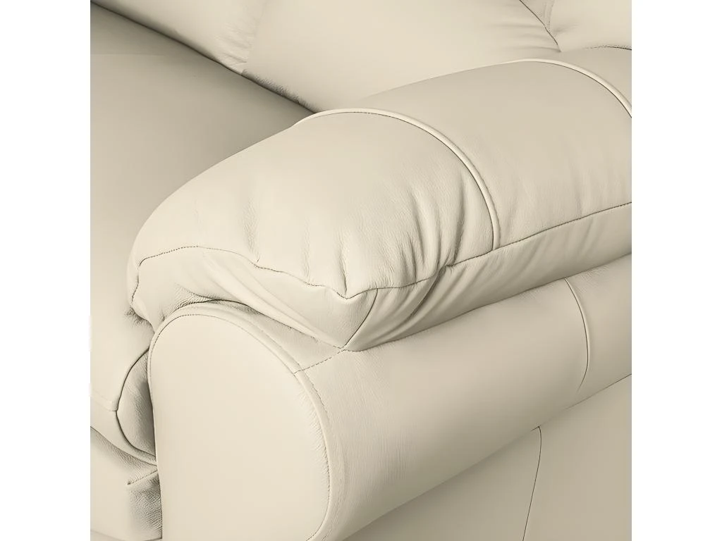 Canapé 2 Places En 100% Tout Cuir Italien Vachette OSATIS, Couleur Beige 5 Canapé 2 Places En 100% Tout Cuir Italien Vachette OSATIS, Couleur Beige – Image 5