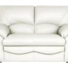 Canapé 2 Places En 100% Tout Cuir Italien Vachette OSATIS, Couleur Ivoire