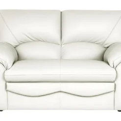Canapé 2 Places En 100% Tout Cuir Italien Vachette OSATIS, Couleur Ivoire